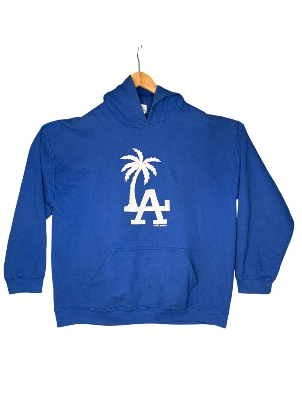 Gildan Heavy Blend Royal Blue Hoodie LA Santa Monica Logo XL